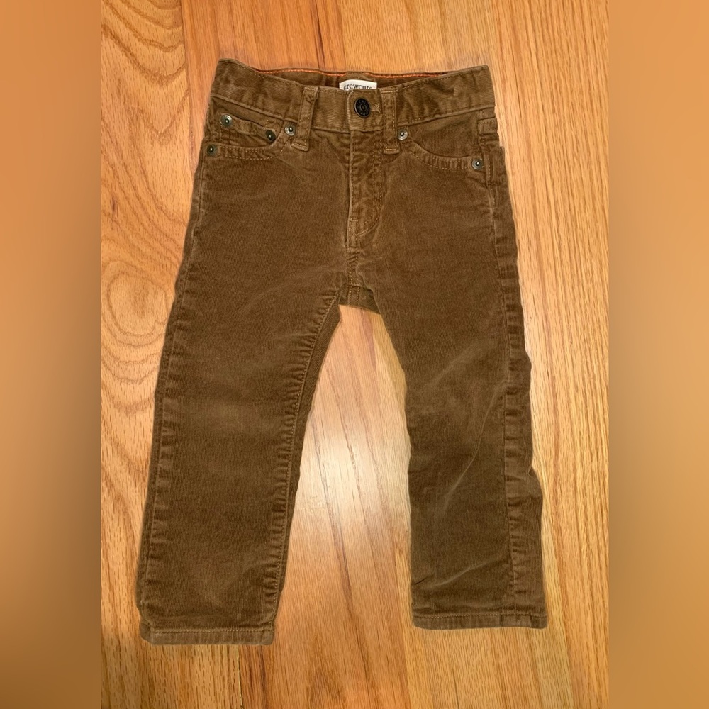 Crewcuts by jcrew brown corduroy toddler pants with adjustable waist, size 2T
